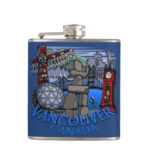 Cantil Vancouver Souvenir Flask Vancouver Landmark Gifts