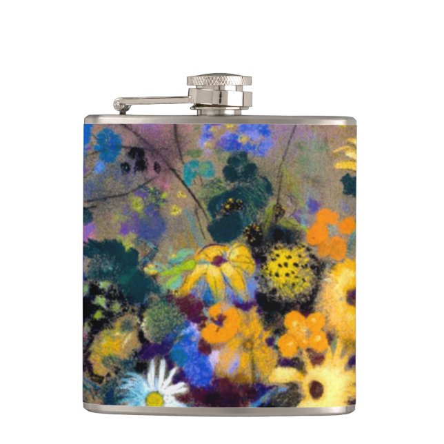 Cantil Vaso Branco com Flores Odilon Redon (Frente)