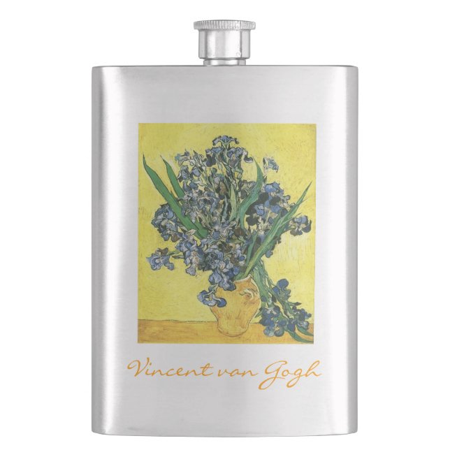 Cantil Vaso com Íris em fundo amarelo, Van Gogh (Frente)