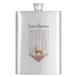 Cantil Veado na floresta de Birch / Nome personalizado