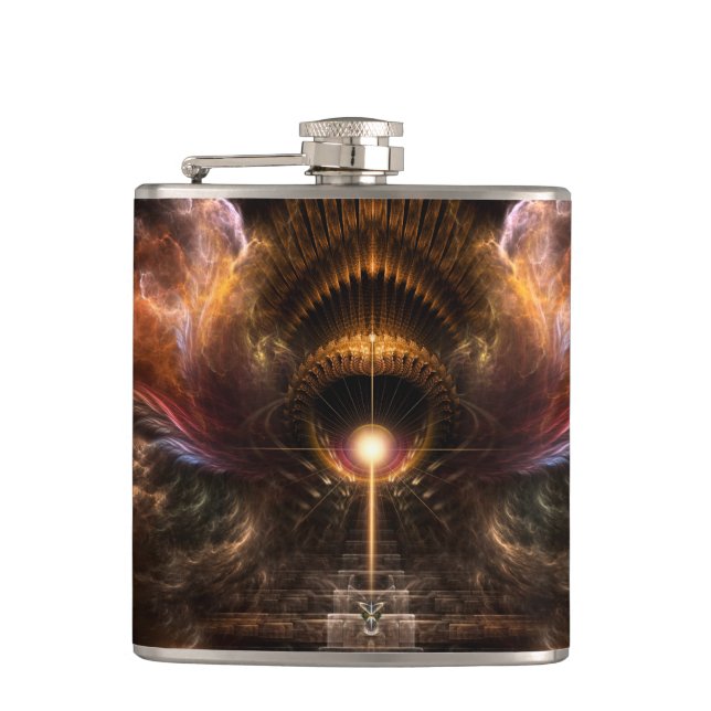 Cantil Vento Tempestade Arte Fractal Stainless Steel Flas (Frente)