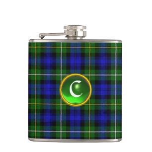 CANTIL VERDE AZUL ESCOTTISH TARTAN EMERALD GEM MONOGRAMA