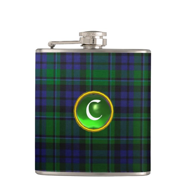 CANTIL VERDE AZUL ESCOTTISH TARTAN EMERALD GEM MONOGRAMA (Frente)