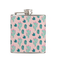 Verde bonito do rosa do teste padrão do cacto