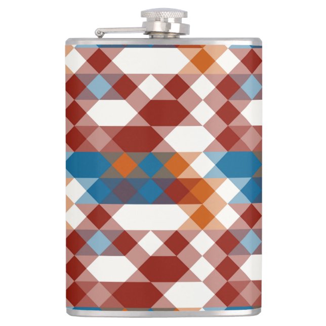 Cantil vermelho branco azul e laranja geométrico (Frente)