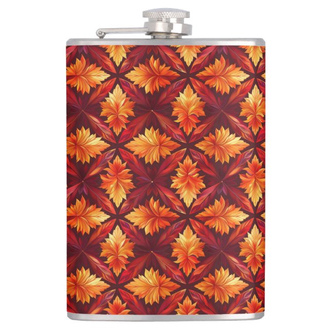 CANTIL VERMELHO BRILHANTE E FOLHAS DO OUTONO DE LARANJA (Frente)