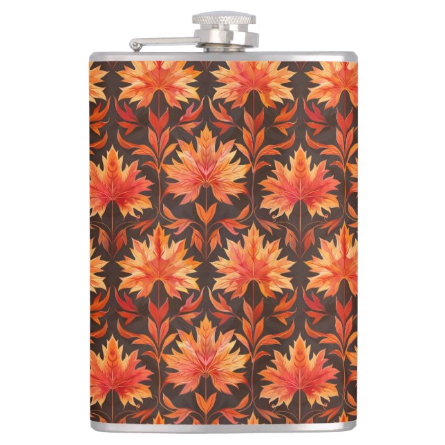 CANTIL VERMELHO BRILHANTE E FOLHAS DO OUTONO DE LARANJA (Frente)