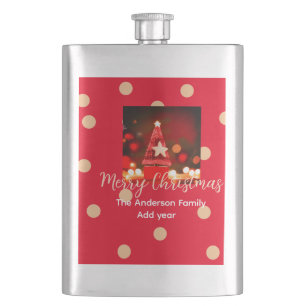 Cantil Vermelho Dourado feliz Natal adicionar nome da fam