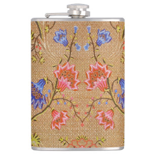 Cantil Vermelho Imperial e Dourado Floral Entrelaçado em 