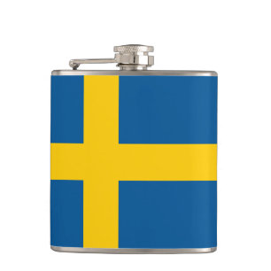 Cantil viagem e bandeira suecos/fãs desportivos