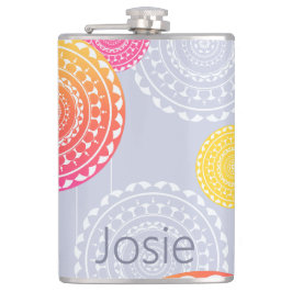 Cantil Vibrante Amarelo Amarelo Aleatório Mandala em Nome