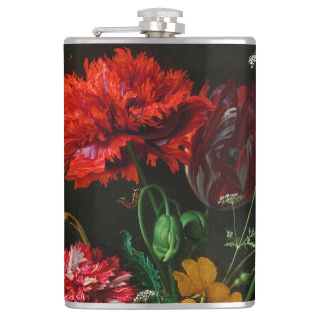 Cantil Vida Estática com Flores num Vaso de Vidro (Frente)