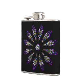 Cantil Vidro Estido Mandala Flask