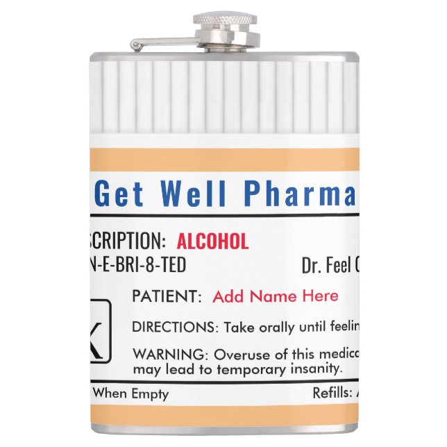 Cantil Vidro Shot Impresso RX Engraçado (Frente)