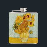 Cantil Vincent Van Gogh 12 Sunflower Impressionista<br><div class="desc">O Vase de Vincent Van Gogh com 12 Girassóis é uma das famosas séries de girassóis de Van Gogh. Esta pintura de girassóis faz parte do segundo conjunto de lindas pinturas impressionistas de girassol de Van Gogh, que ele criou em 1888. Os girassóis são amarelos contra um fundo de azul...</div>