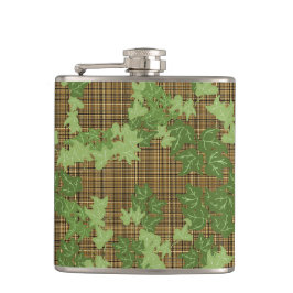 Cantil Vinho verde sobre xadrez marrom-escuro