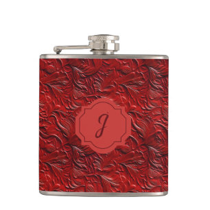 Cantil Vinho Vermelho Falso Couro Trabalhado em Vinil
