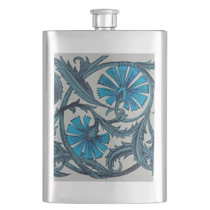 Cantil vintage, artesanatos de flores antigas e azuis