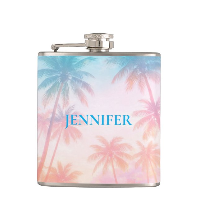 Cantil Vintage Beach Sunset Palm Trees Pastel             (Frente)