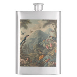 Cantil Vintage botânica de tucanos e flores