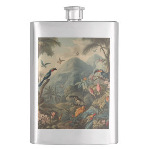 Cantil Vintage botânica de tucanos e flores