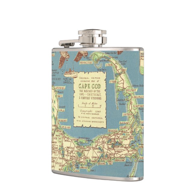 Cantil Vintage Cape Cod Mapa (1940) (Esquerda)
