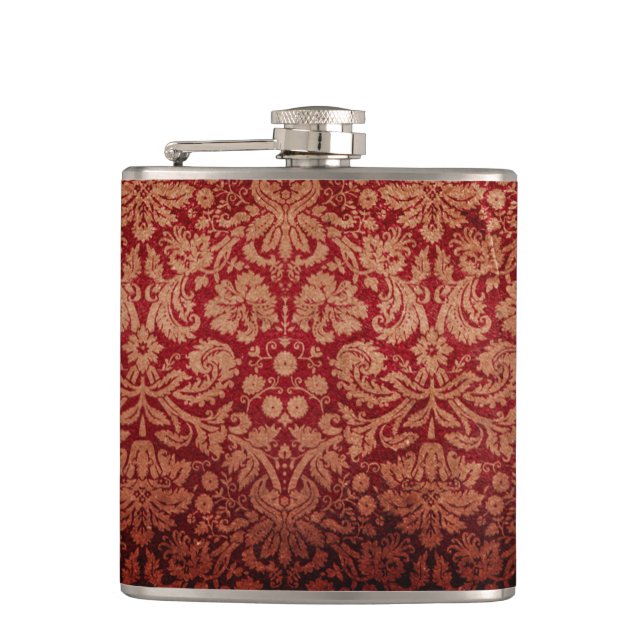 Cantil Vintage Grungy Red Damask (Frente)