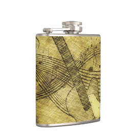 Cantil Vintage Guitar e Música Notes Flask