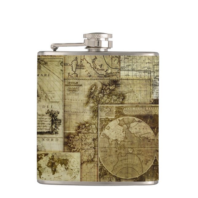 Cantil Vintage mapas do velho mundo (Frente)