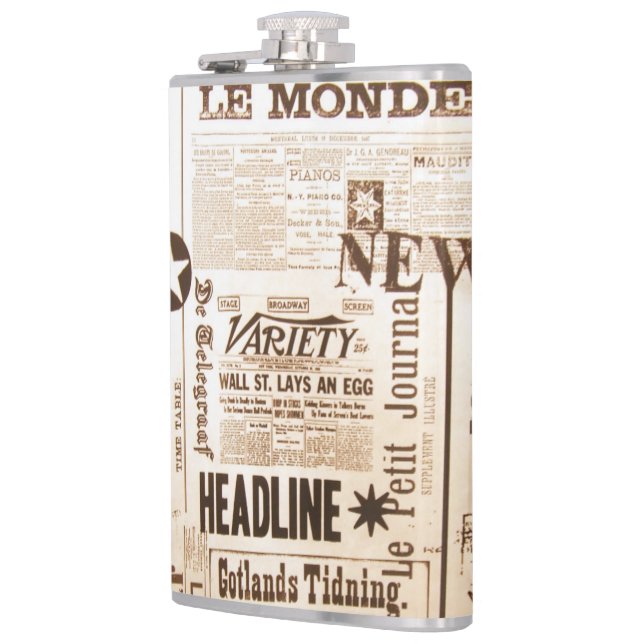 Cantil Vintage Newsprint Flask (Esquerda)