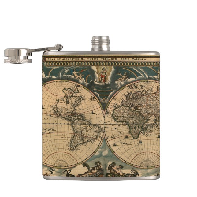 Cantil Vintage Old World Map History-lover Design (Aberto)