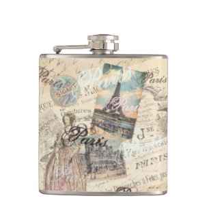 Cantil Vintage Paris desoupage Landmarks typografia