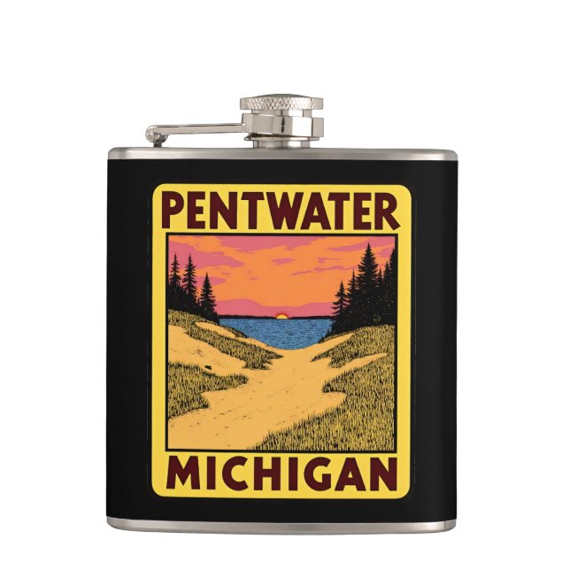 Cantil Vintage Pentwater Michigan Flask (Frente)