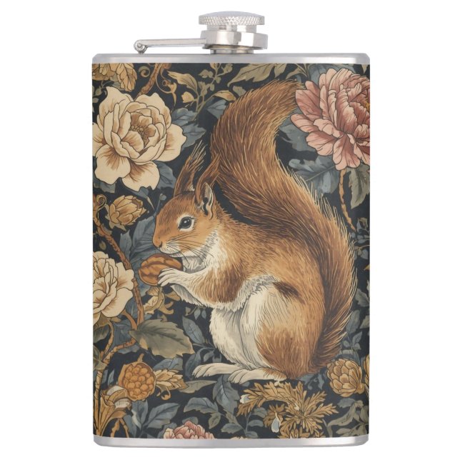 Cantil Vintage Squirrel and Flowers Pattern  (Frente)