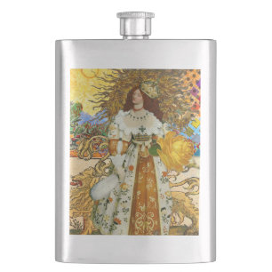 Cantil Vintage Woman Ouro Sun: Leo Zodiac Collage Art