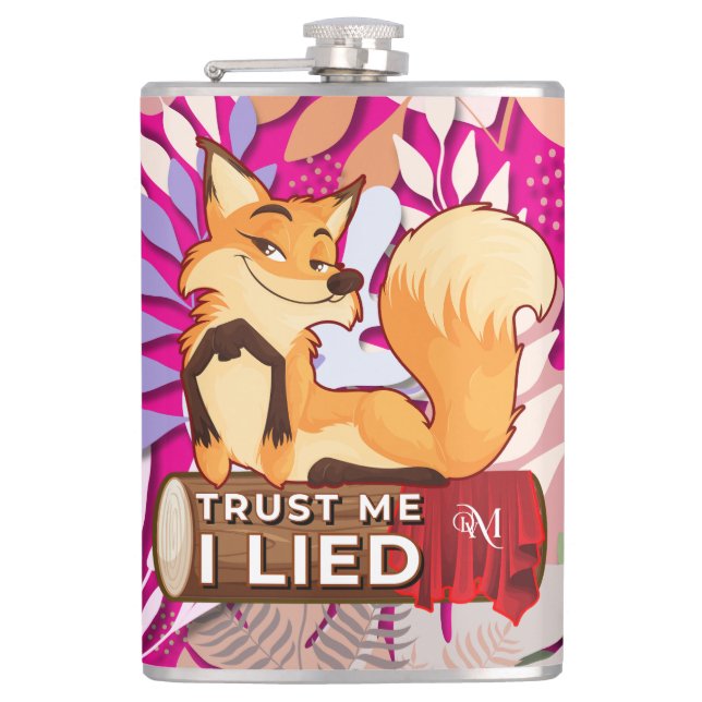 Cantil Vinyl Flask 8oz : Trust Me (magenta) (Frente)