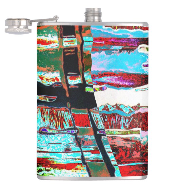 Cantil Vinyl Wrapped Flask – Collapse Reflection Abstract (Aberto)
