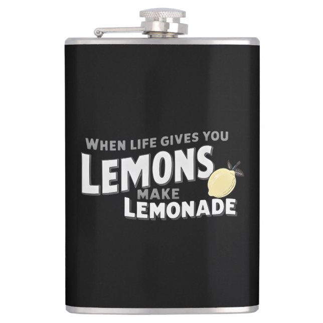 Cantil Vinyl Wrapped Flask Lemons Resilience Slogan Gift (Frente)