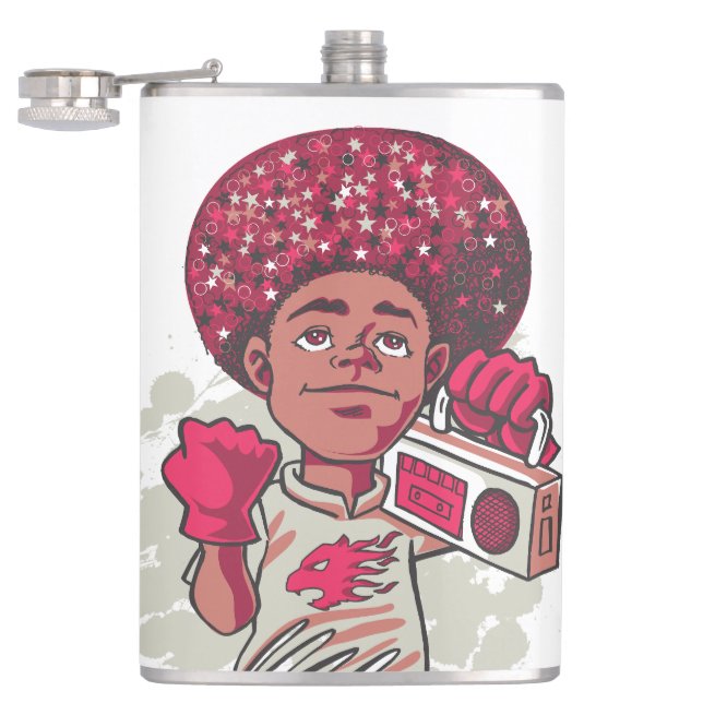 Cantil Vinyl Wrapped Flask – YOUTH Power Afro & Boombox  (Aberto)