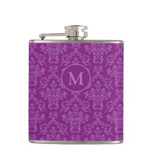 Cantil Violeta Roxo Elegante Monograma Damasco Vintage