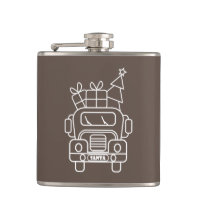 Visão geral da frente do carro de Papais noeis de 