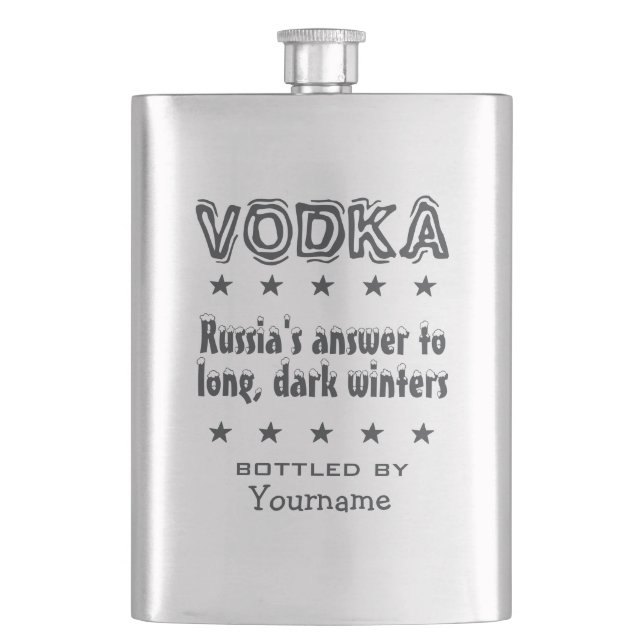 Cantil Vodka - Frasco personalizado russo (Frente)
