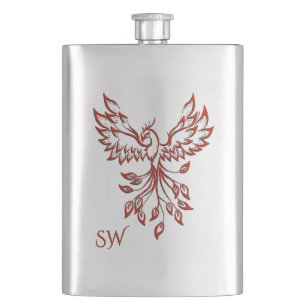 Cantil Voo prateado de um monograma Phoenix