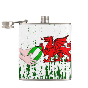 Cantil Wales Rugby Team Apoiadores Bandeiras com Bola