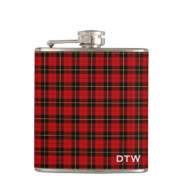 Cantil Wallace Clan Tartan Red e Black Xadrez Monograma