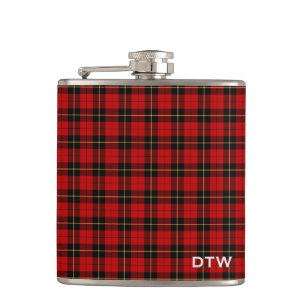 Cantil Wallace Clan Tartan Red e Black Xadrez Monograma