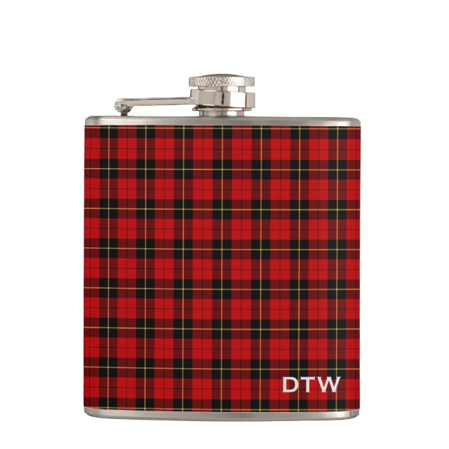 Cantil Wallace Clan Tartan Red e Black Xadrez Monograma (Frente)