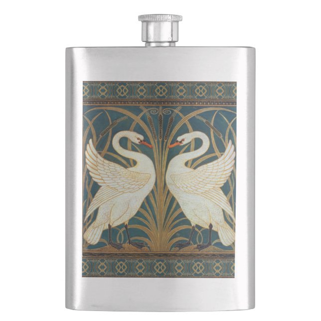 Cantil Walter Crane Swan, Rush E Iris Art Nouveau (Frente)