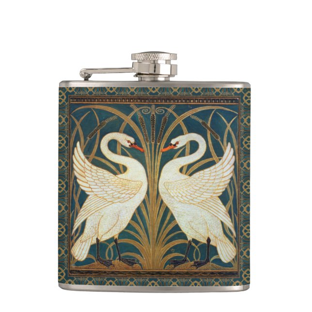 Cantil Walter Crane Swan, Rush E Iris Art Nouveau (Frente)