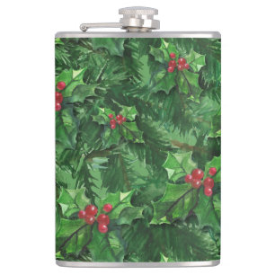 Cantil Watercolor Christmas Holly Berries